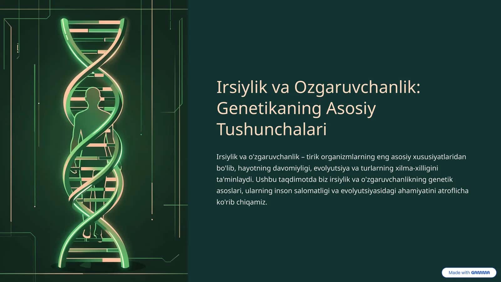 Irsiylik va Ozgaruvchanlik: Genetikaning Asosiy Tushunchalari
