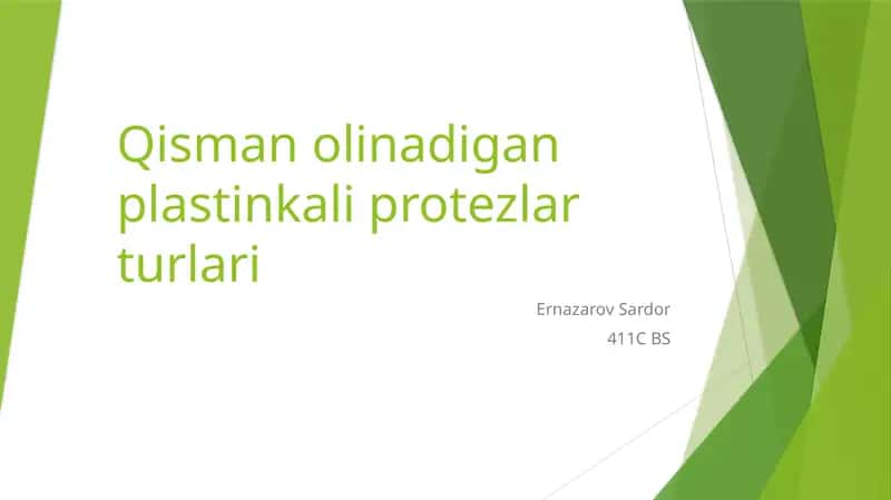 Plastinka protеzlar