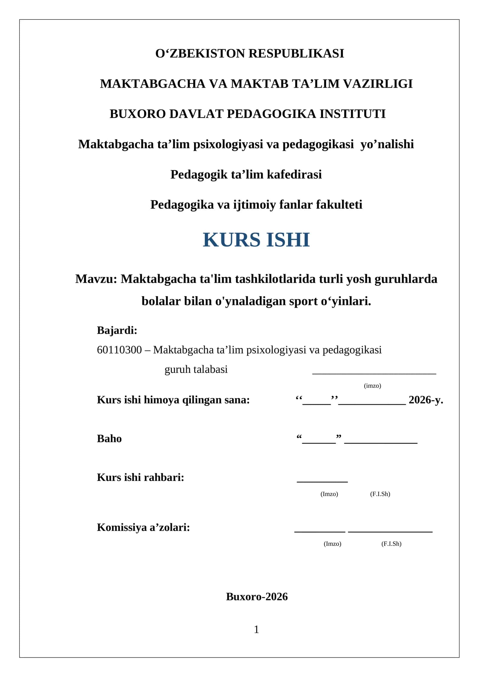 Maktabgacha ta'lim tashkilotlarida turli yosh guruhlarda bolalar bilan o'ynaladigan sport o‘yinlar