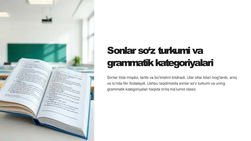 Sonlar so'z turkumi va grammatik kategoriyalari