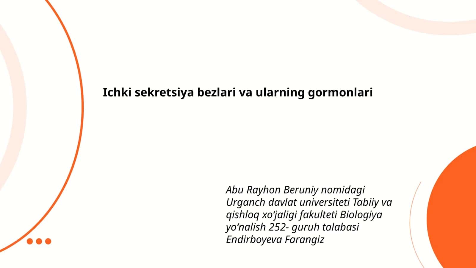 Ichki sekretsiya bezlari va ularning gormonlari