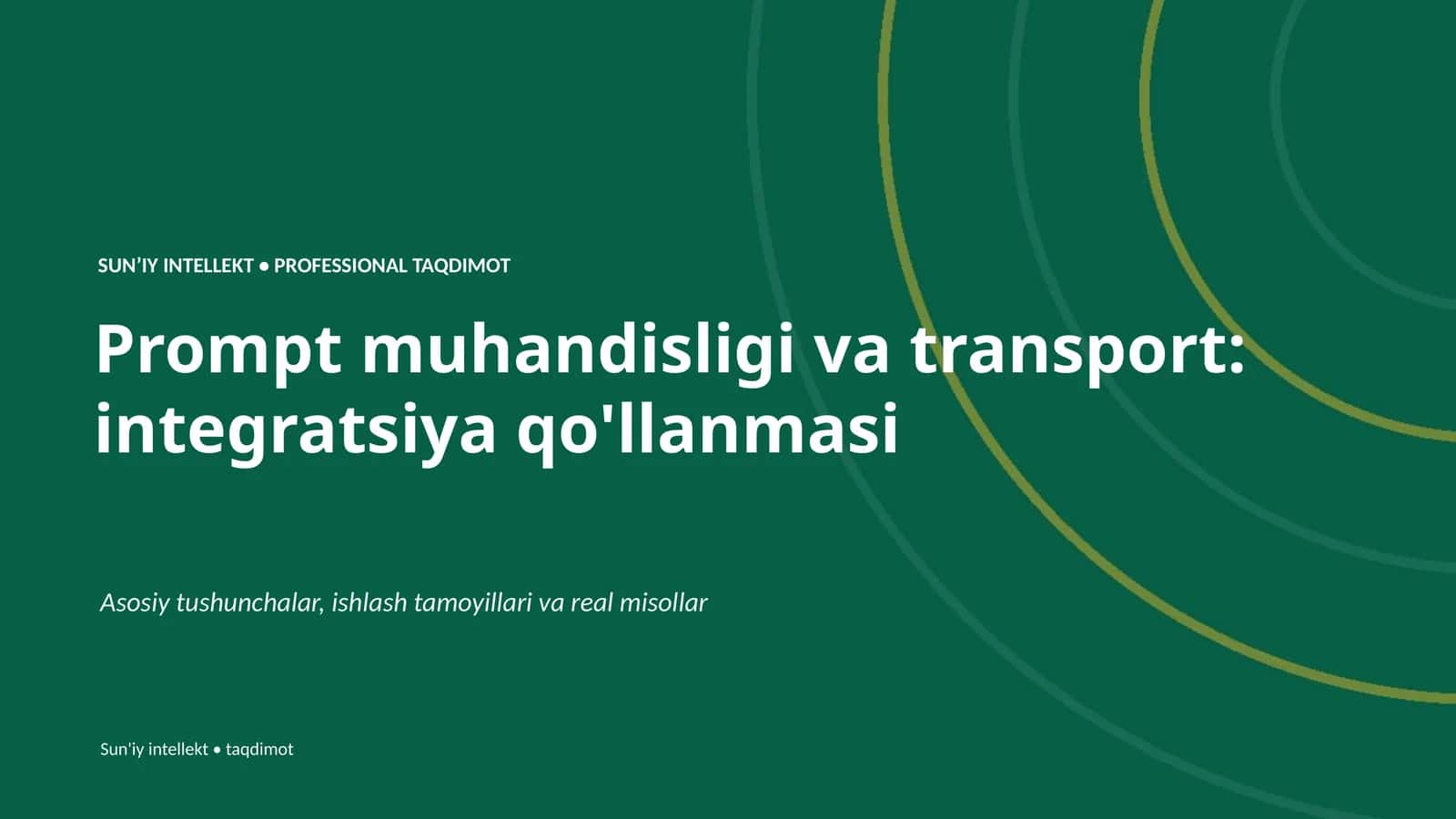 Prompt muhandisligi va transport: integratsiya qo'llanmasi