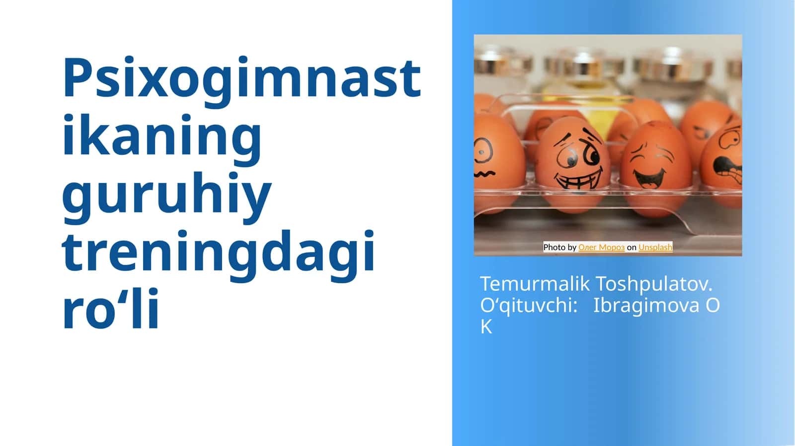 Psixogimnastikaning guruhiy treningdagi roʻli