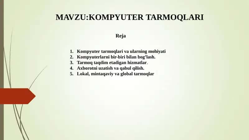 KOMPYUTER TARMOQLARI
