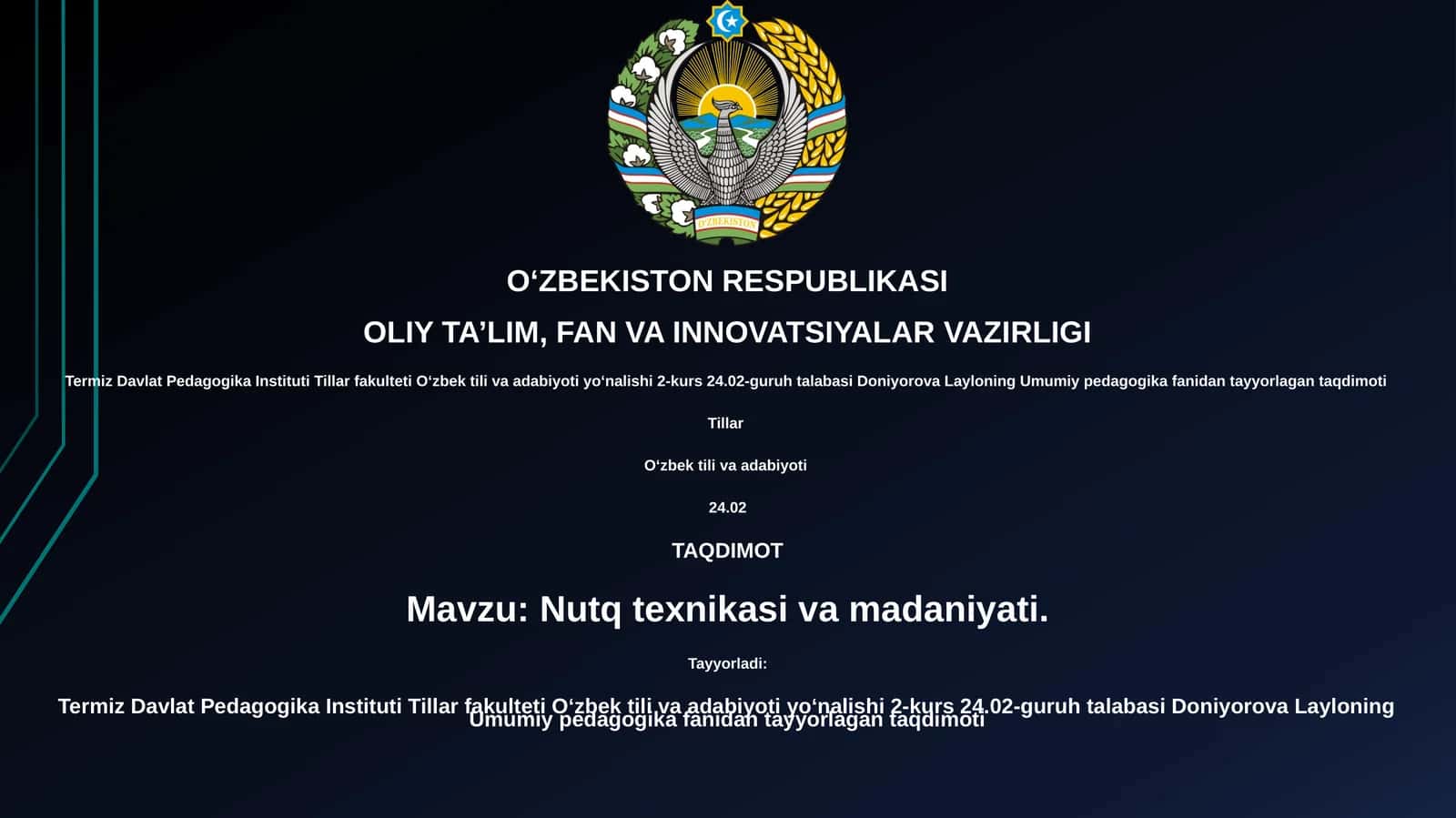 Nutq texnikasi va madaniyati