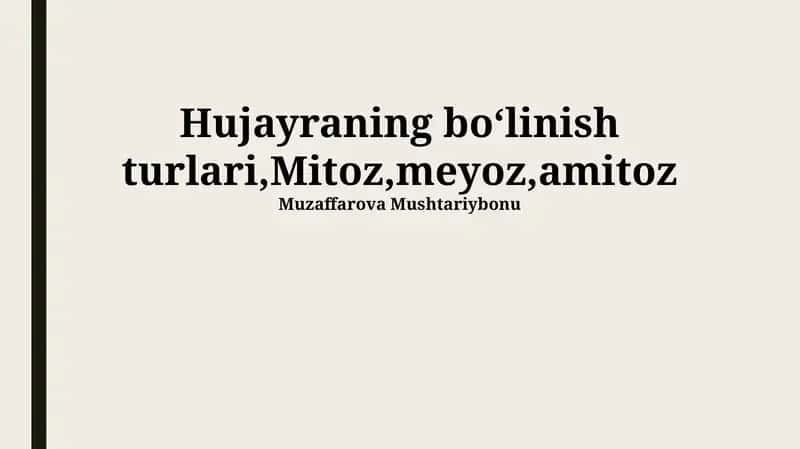Mitroz va Meyozning taqqoslashi