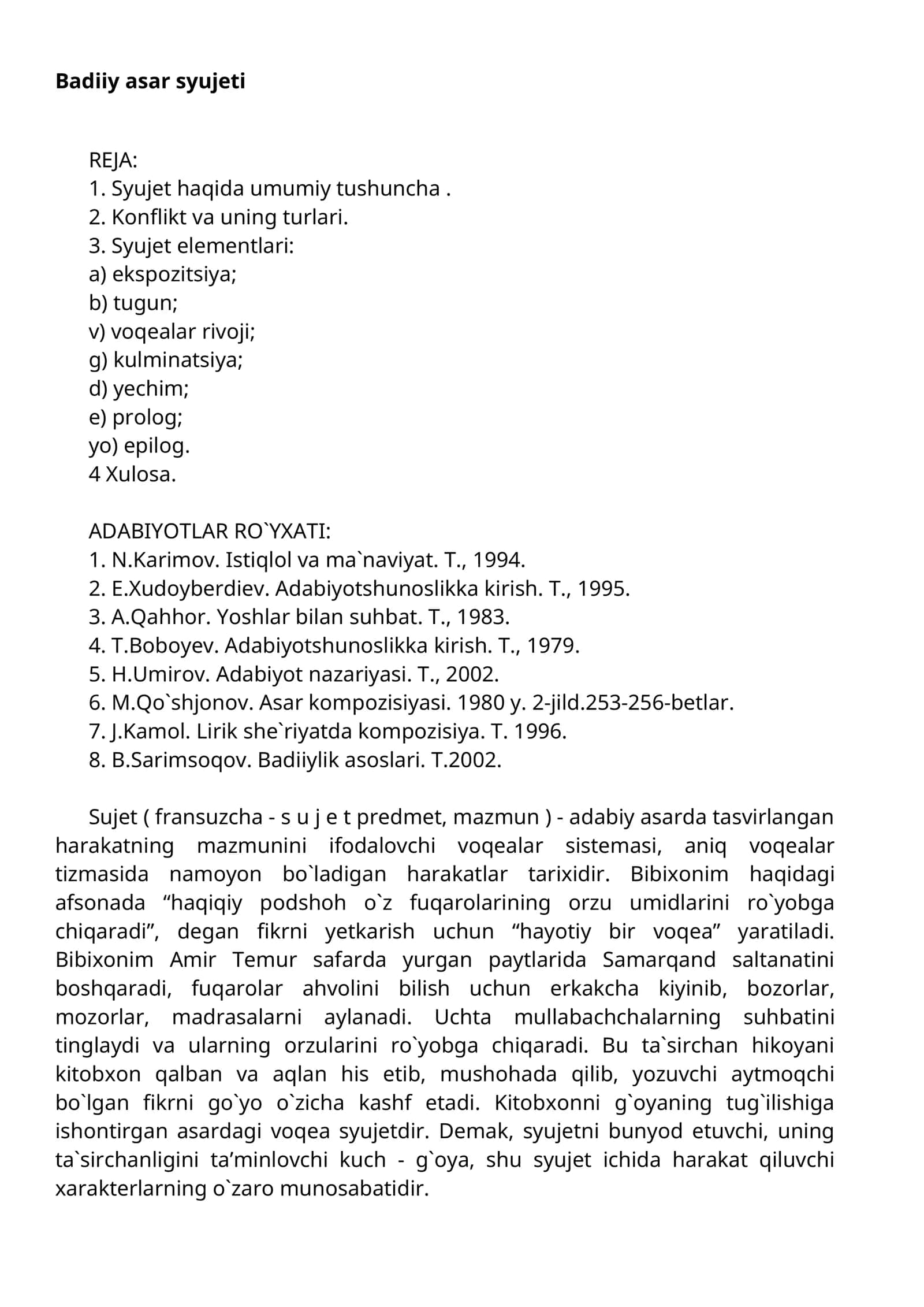Badiiy asar syujeti
