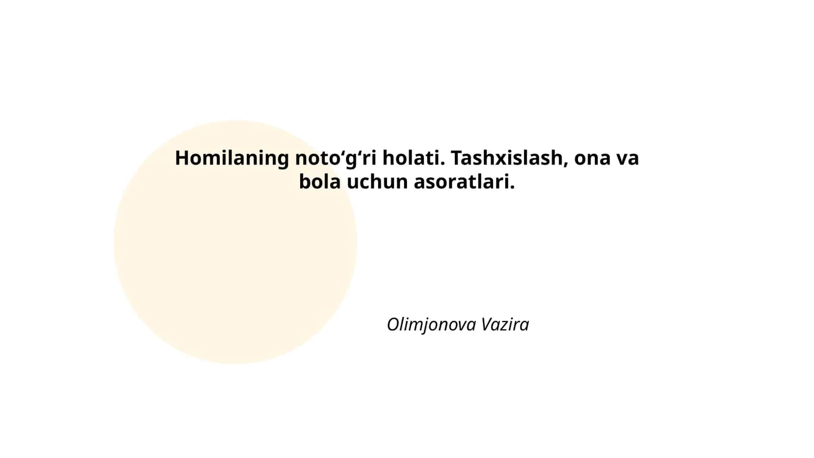Homilaning notoʻgʻri holati
