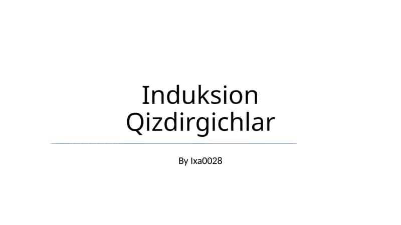 Induksion Qizdirgichlar