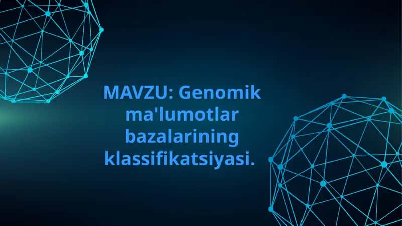 Genomik ma'lumotlar bazalarining klassifikatsiyasi