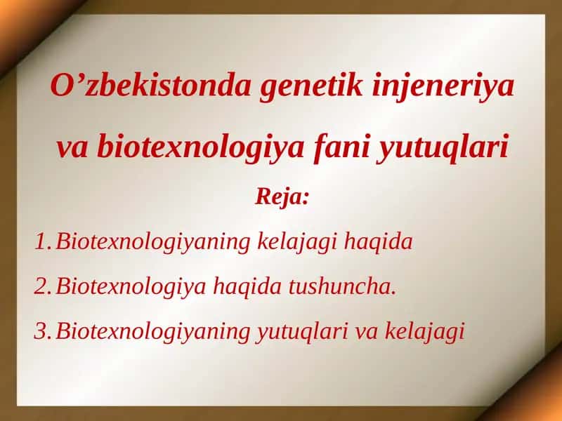 Biotexnologiya haqida