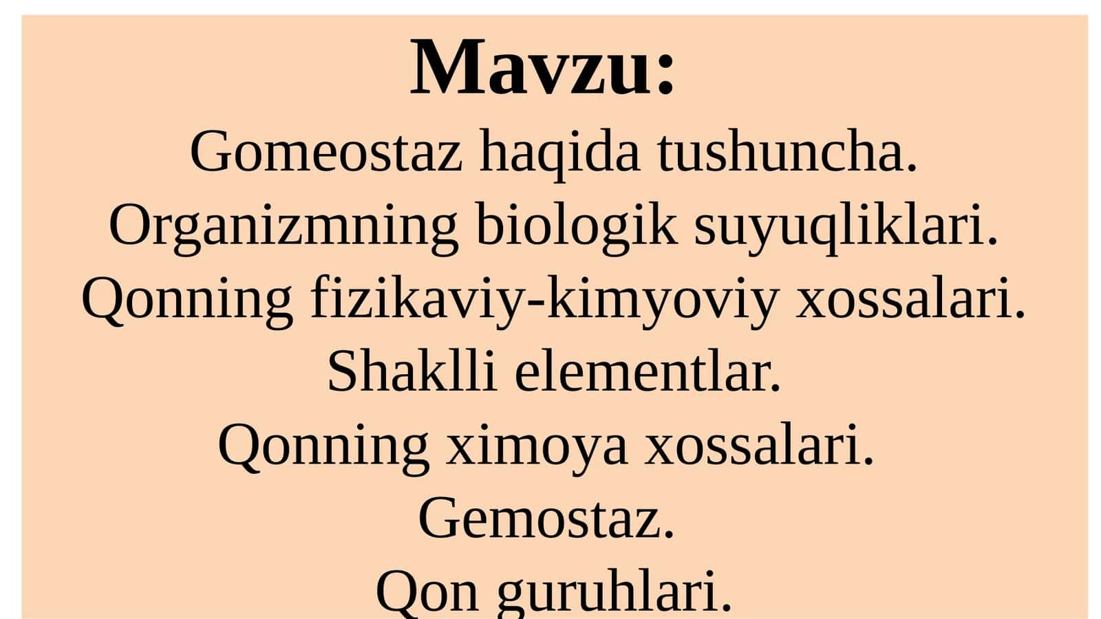 Gomeostazha haqida tushuncha