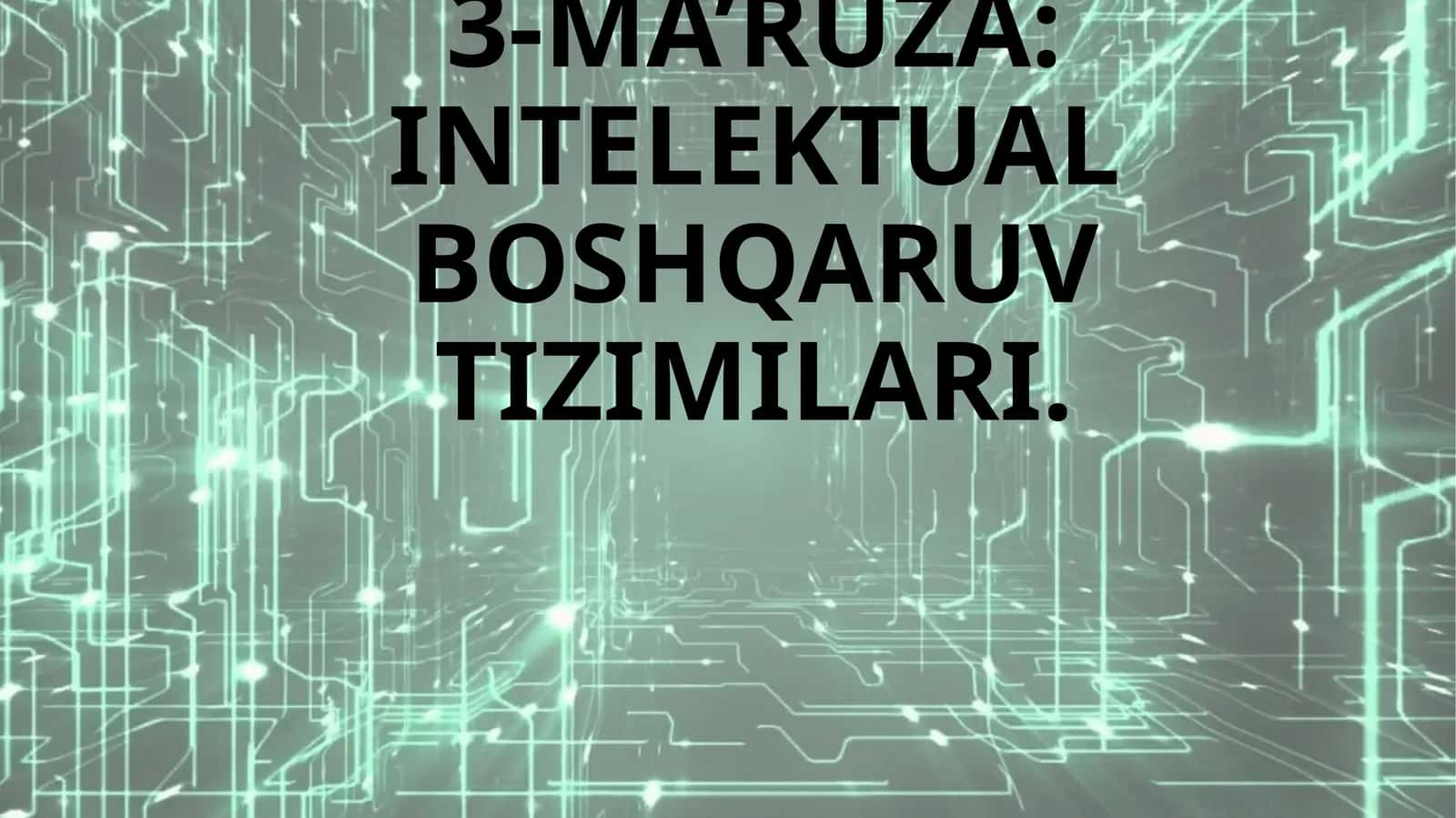 INTELEKTUAL BOSHQARUV TIZIMILARI