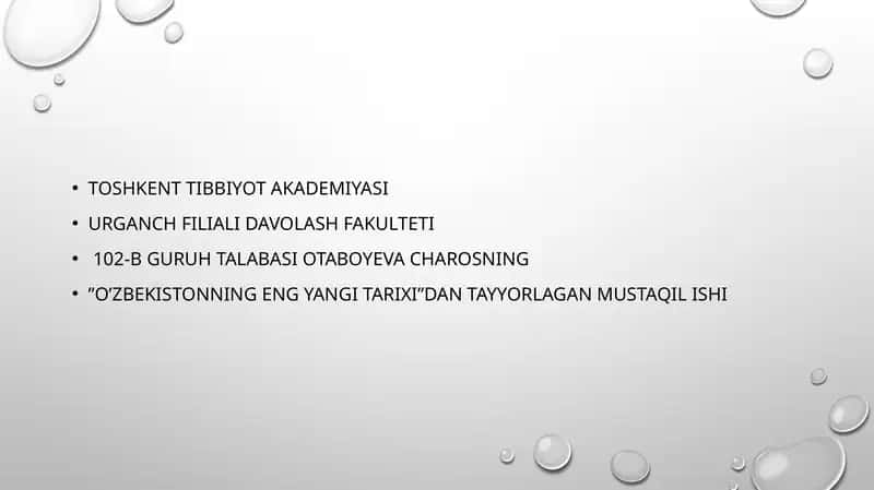 O'zbekistonning eng yaxshi tarixi