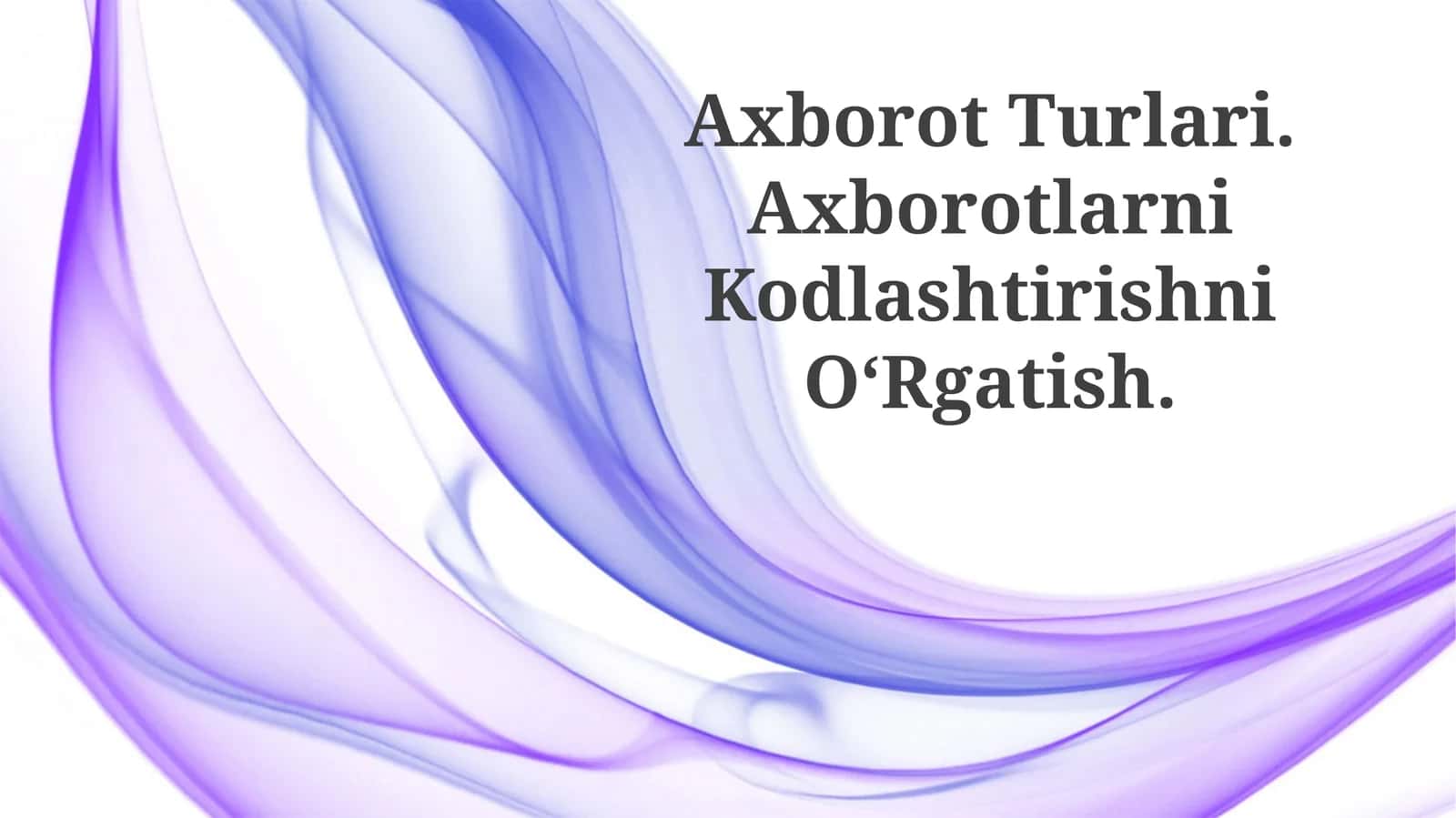 Sensor ma'lumotlar: Kodlash, signalni uchramaslik va kodlash