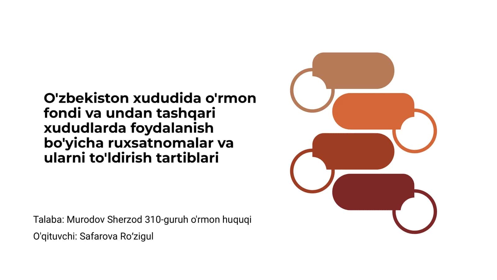 O'rmon fondi va undan tashqari xududlarda foydalanish bo'yicha ruxsatnomalar va ularni to'ldirish tartiblari