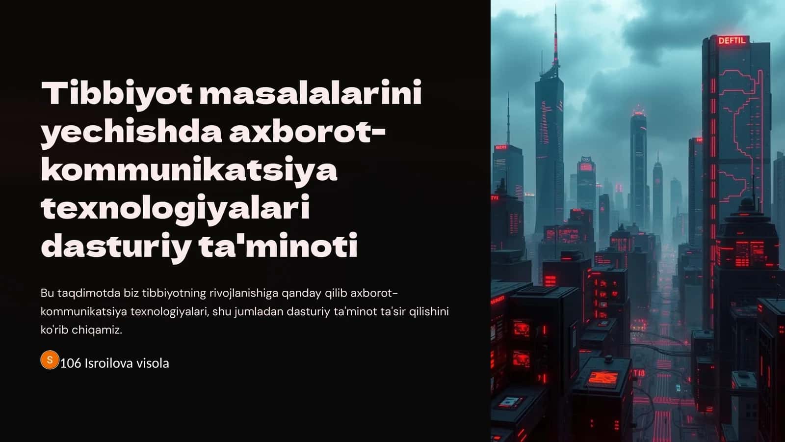 Tibbiyot masalalarini yechishda axborot-kommunikatsiya texnologiyalari dasturiy ta'minoti