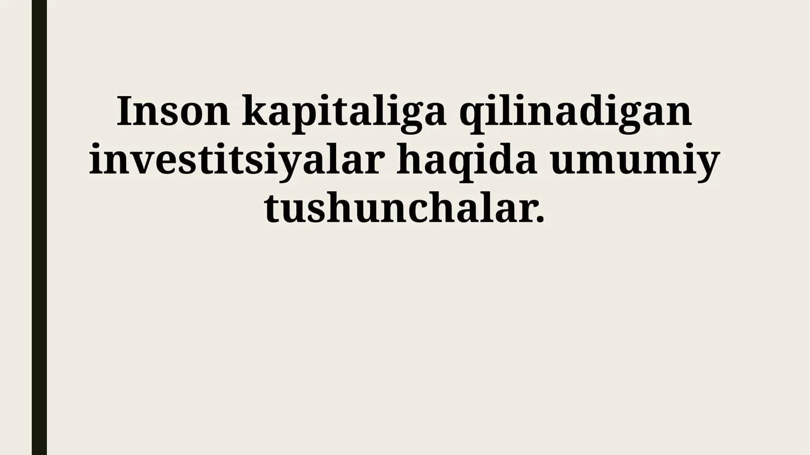 Inson kapitaliga investitsiyalar