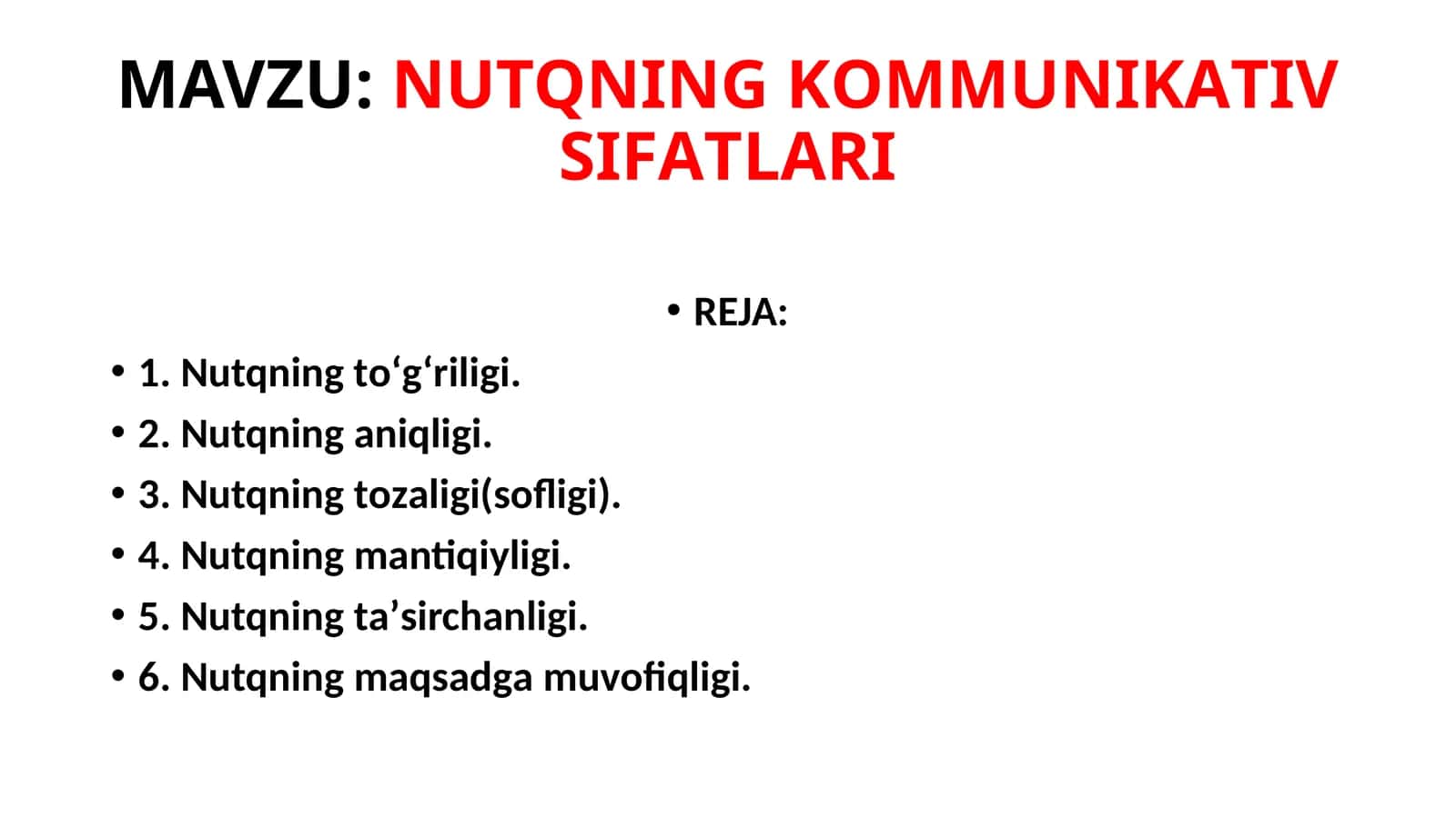 NUTQNINGKОMMUNIKАTIV SIFАTLАRI