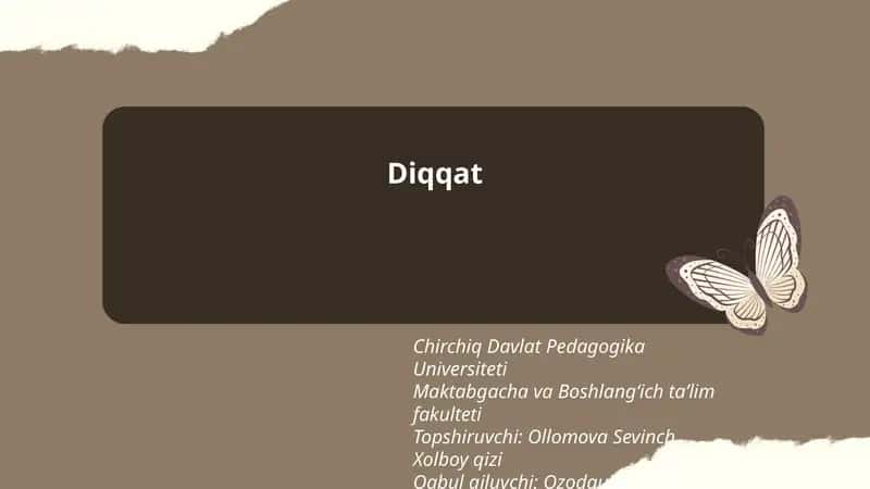 Diqqat tushunchasi va turlari
