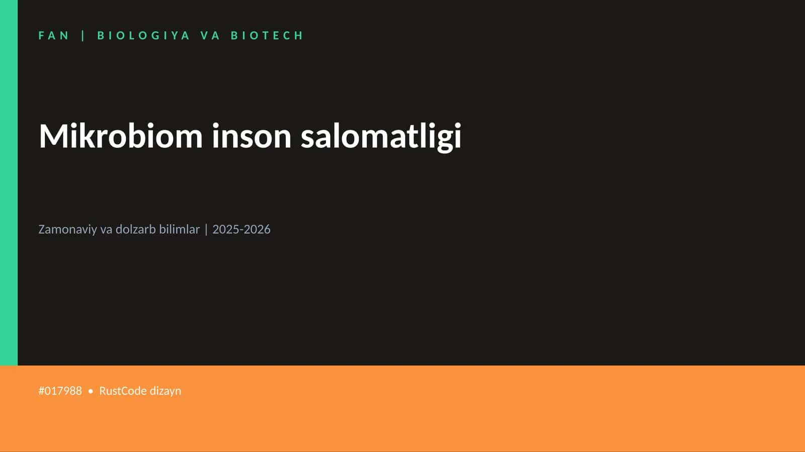 Mikrobiom inson salomatligi