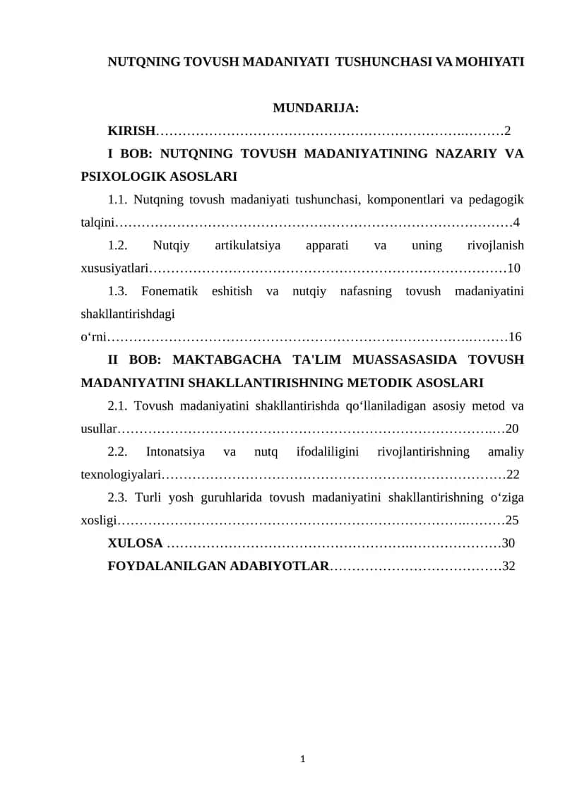 NUTQNING TOVUSH MADANIYATI TUSHUNCHASI VA MOHIYATI