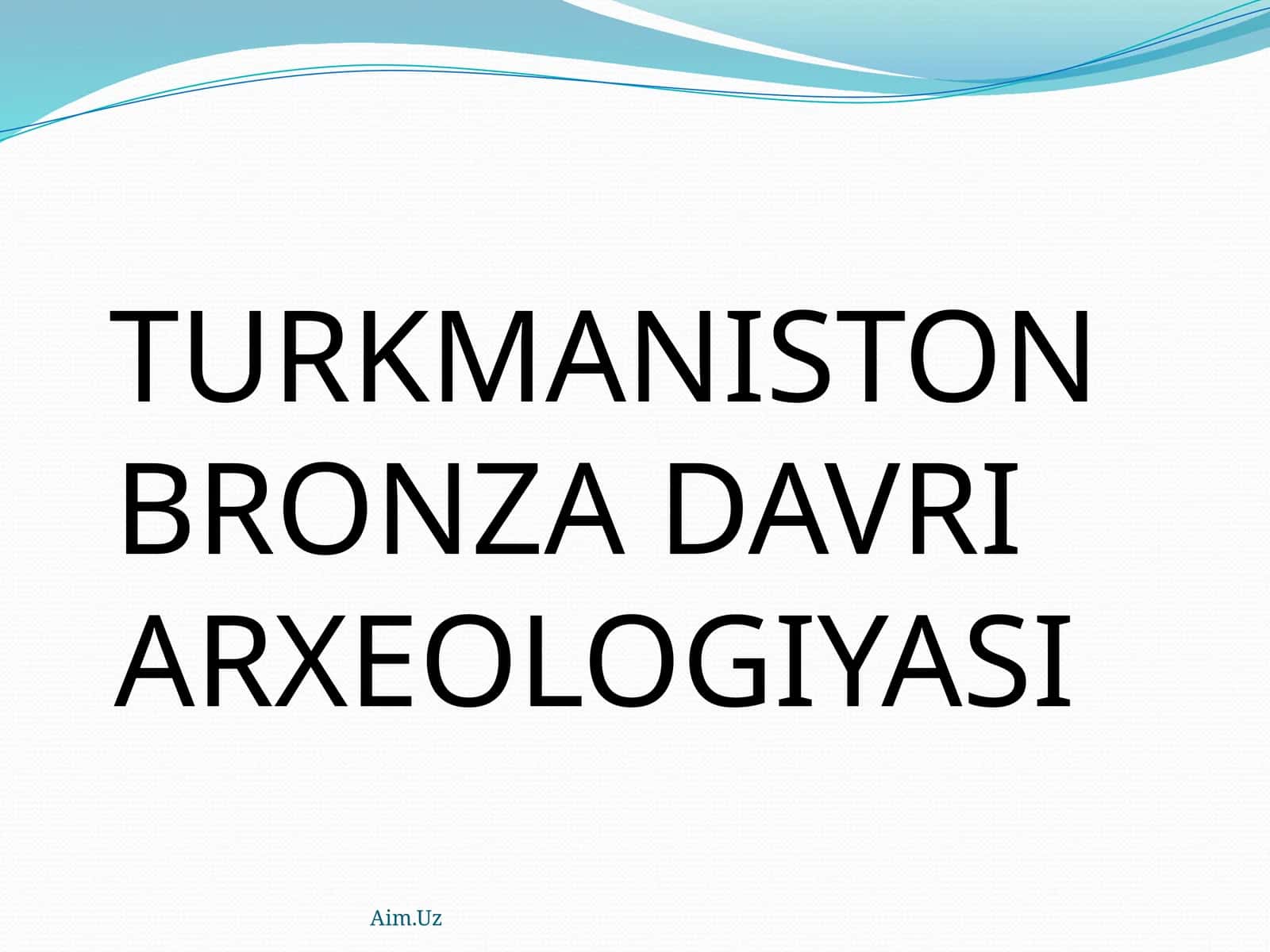 TURKMANISTON BRONZA DAVRI ARXEOLOGIYASI