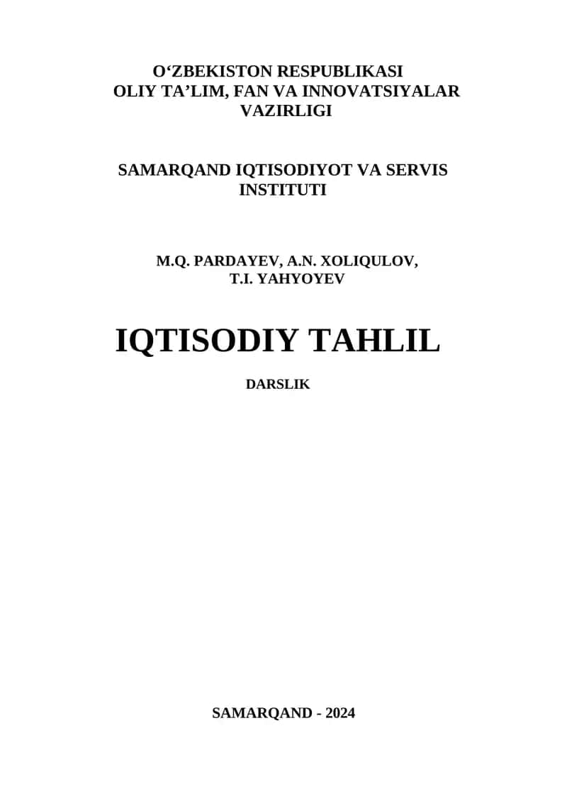 Iqtisodiy tahlil