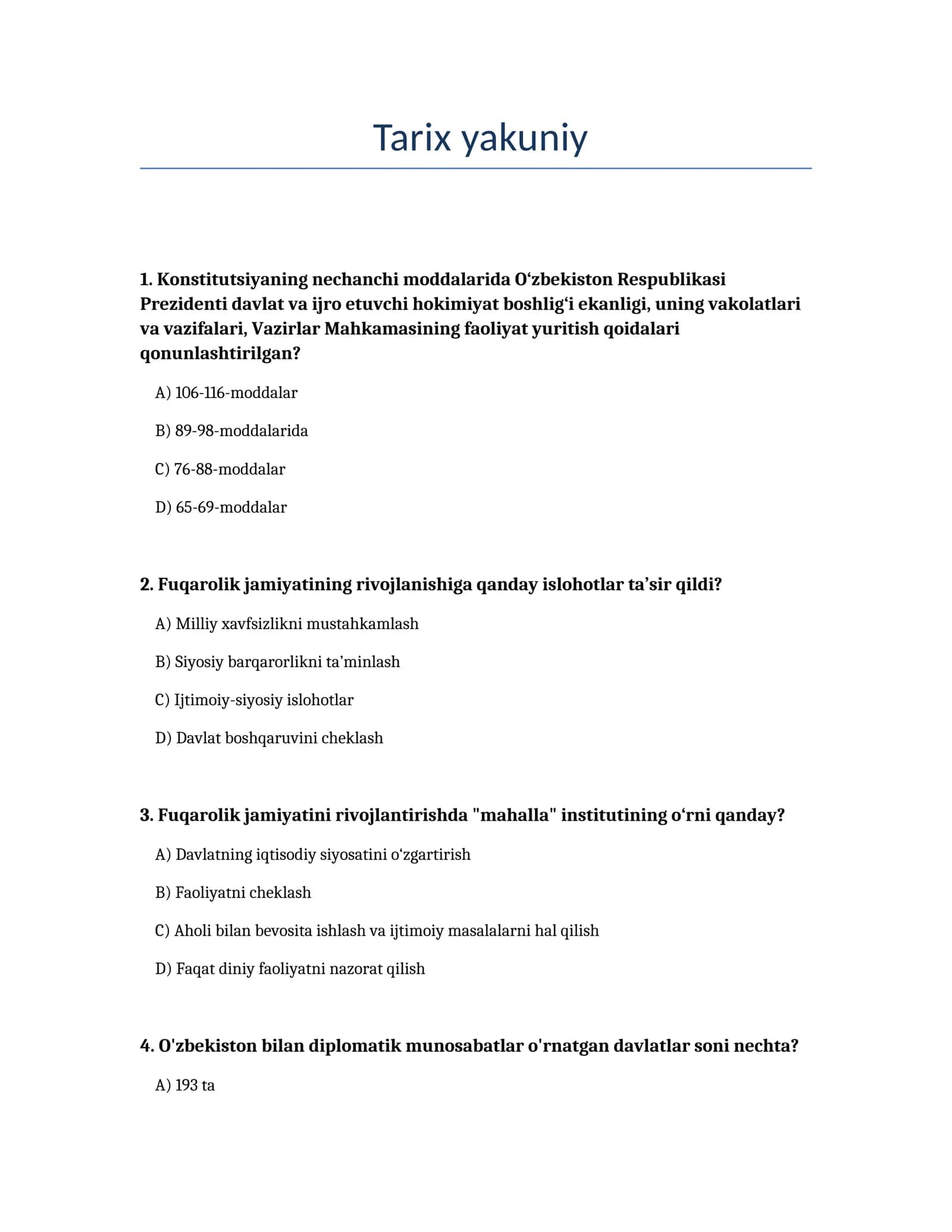 Tarix yakuniy