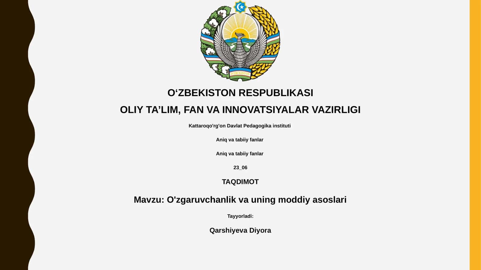 O'zgaruvchanlik va uning moddiy asoslari