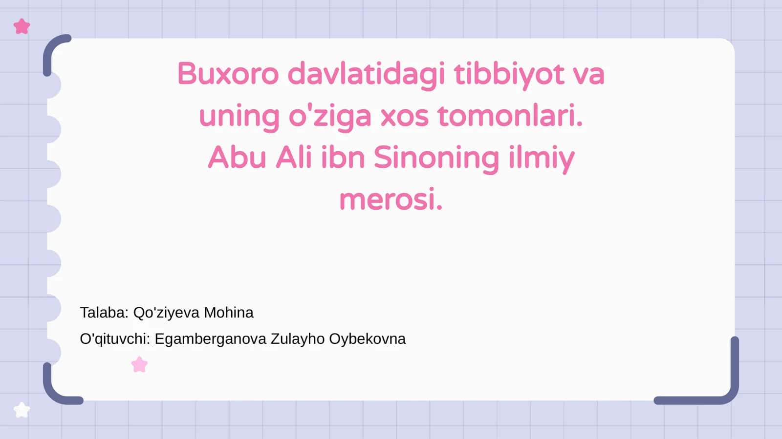 Abu Ali ibn Sinoning hayoti va ilmiy faoliyati