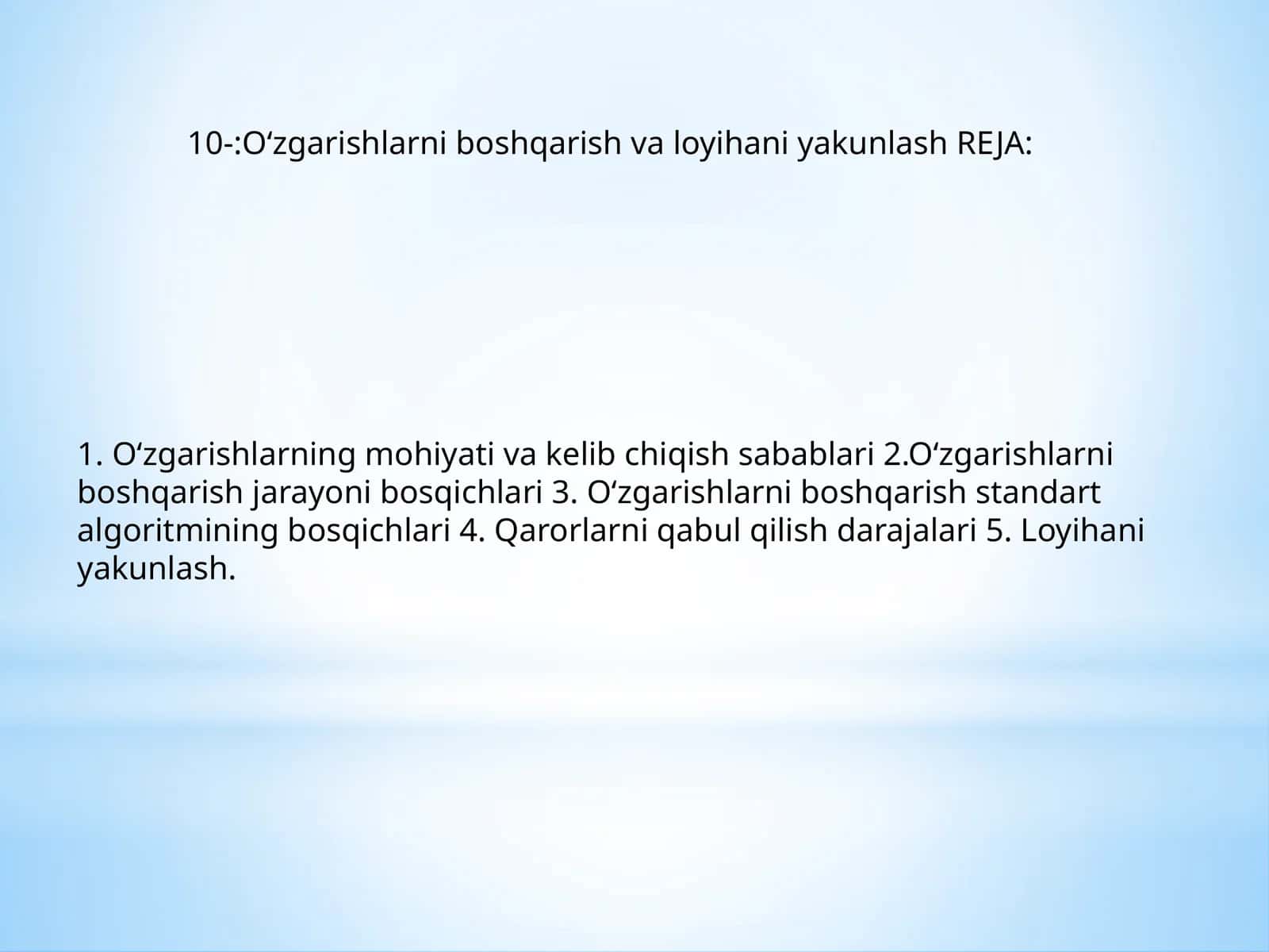 Loyihani boshqarish