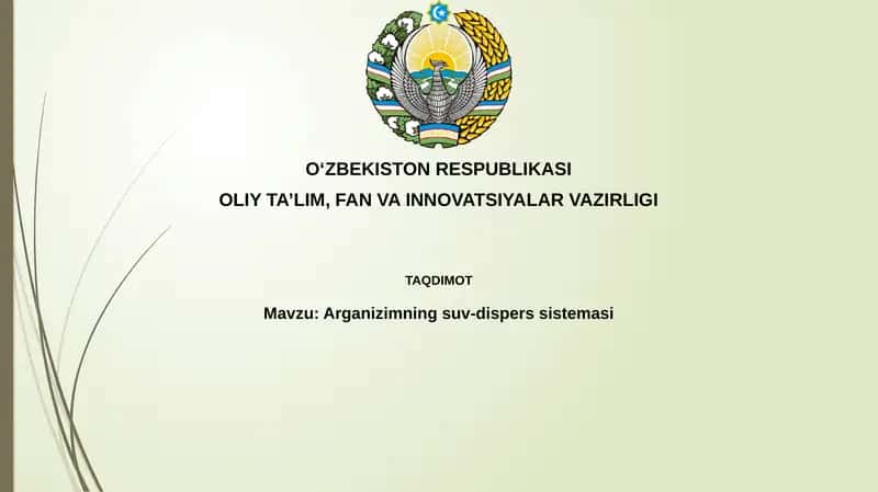 Arganizimning suv-disperssistemasi