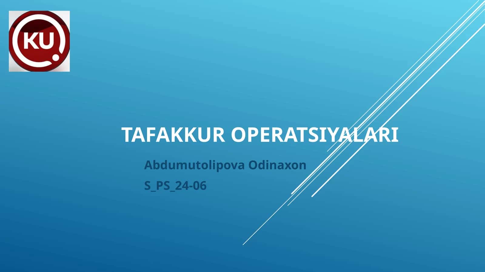 TAFAKKUR OPERATSIYALARI