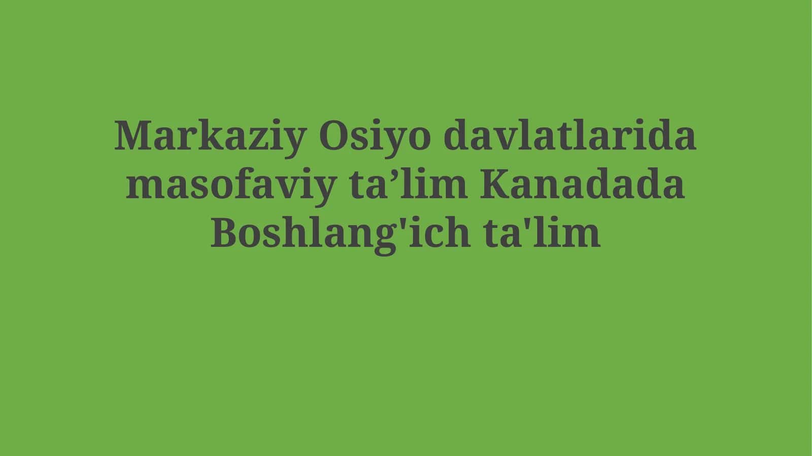 Masofaviy Taʼlim Kanadada