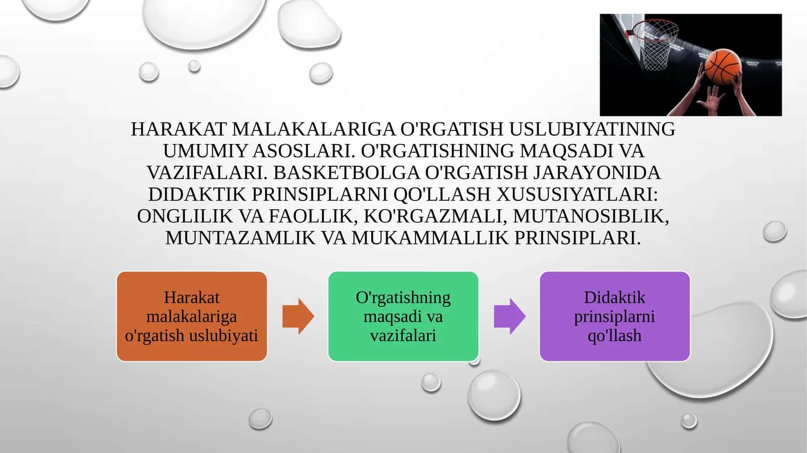 Harakat Malakalari O'rgatish Usullari