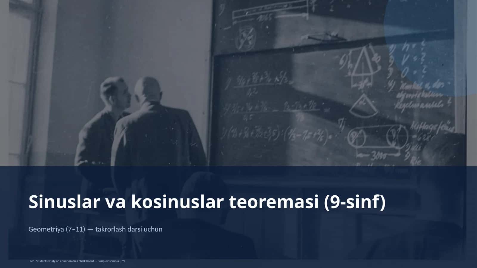 Sinuslar va kosinuslar teoremasi (9-sinf)
