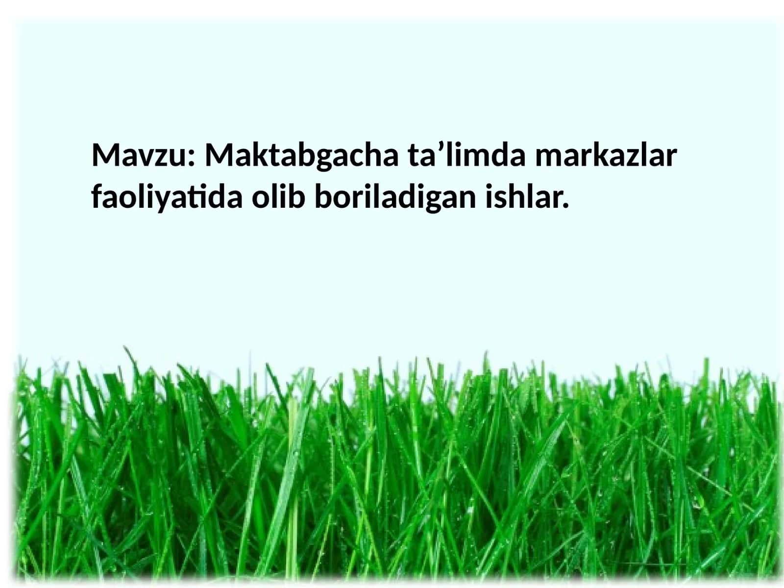 Maktabgacha ta’limda markazlar faoliyatida olib boriladigan ishlar