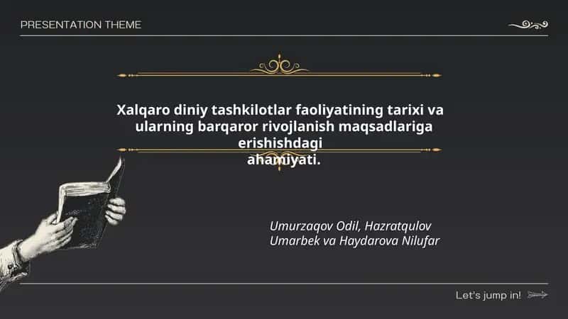 Xalqaro diniy tashkilotlar faoliyatining tarixi va ularning barqaror rivojlanish maqsadlariga erishishdagi ahamiyati