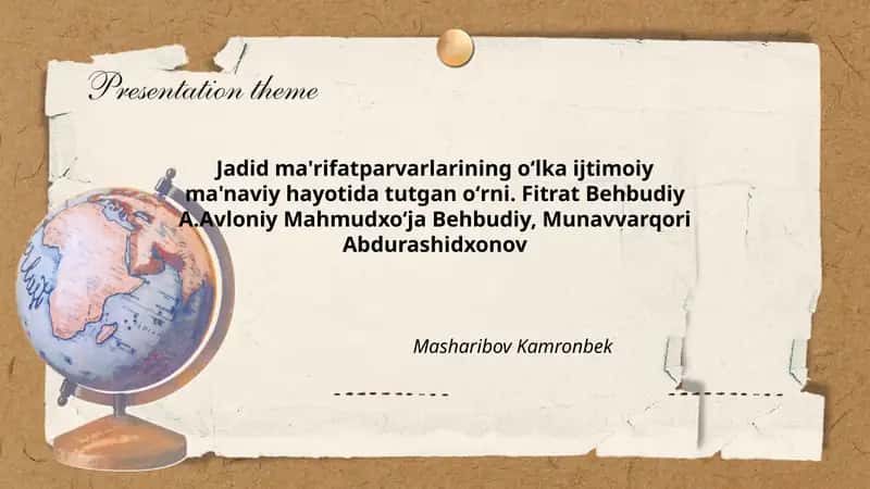 Jadid ma'rifatparvarlarining oʻlka ijtimoiy ma'naviy hayotida tutgan oʻrni