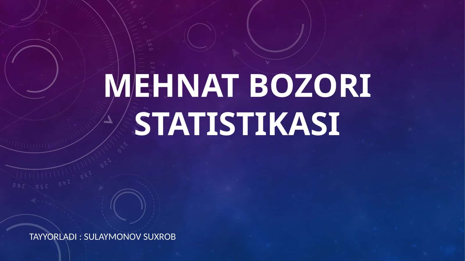 MEHNAT BOZORI STATISTIKASI