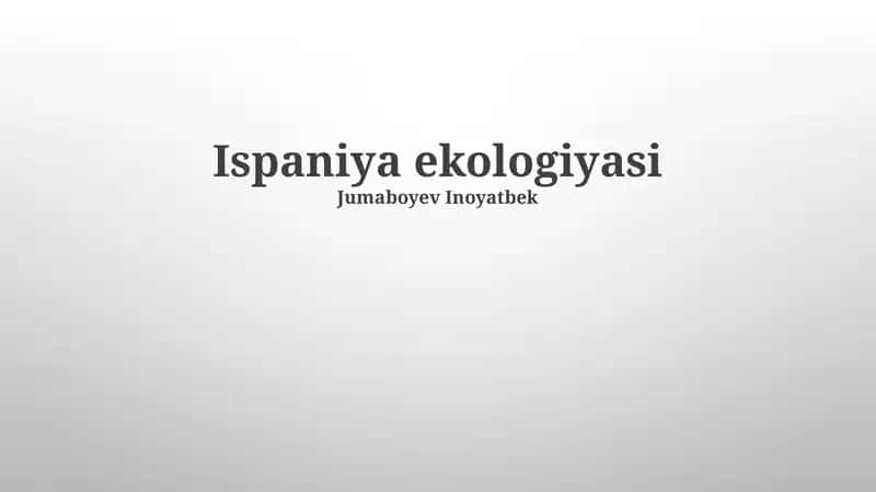 Ispaniya ekologiyasi