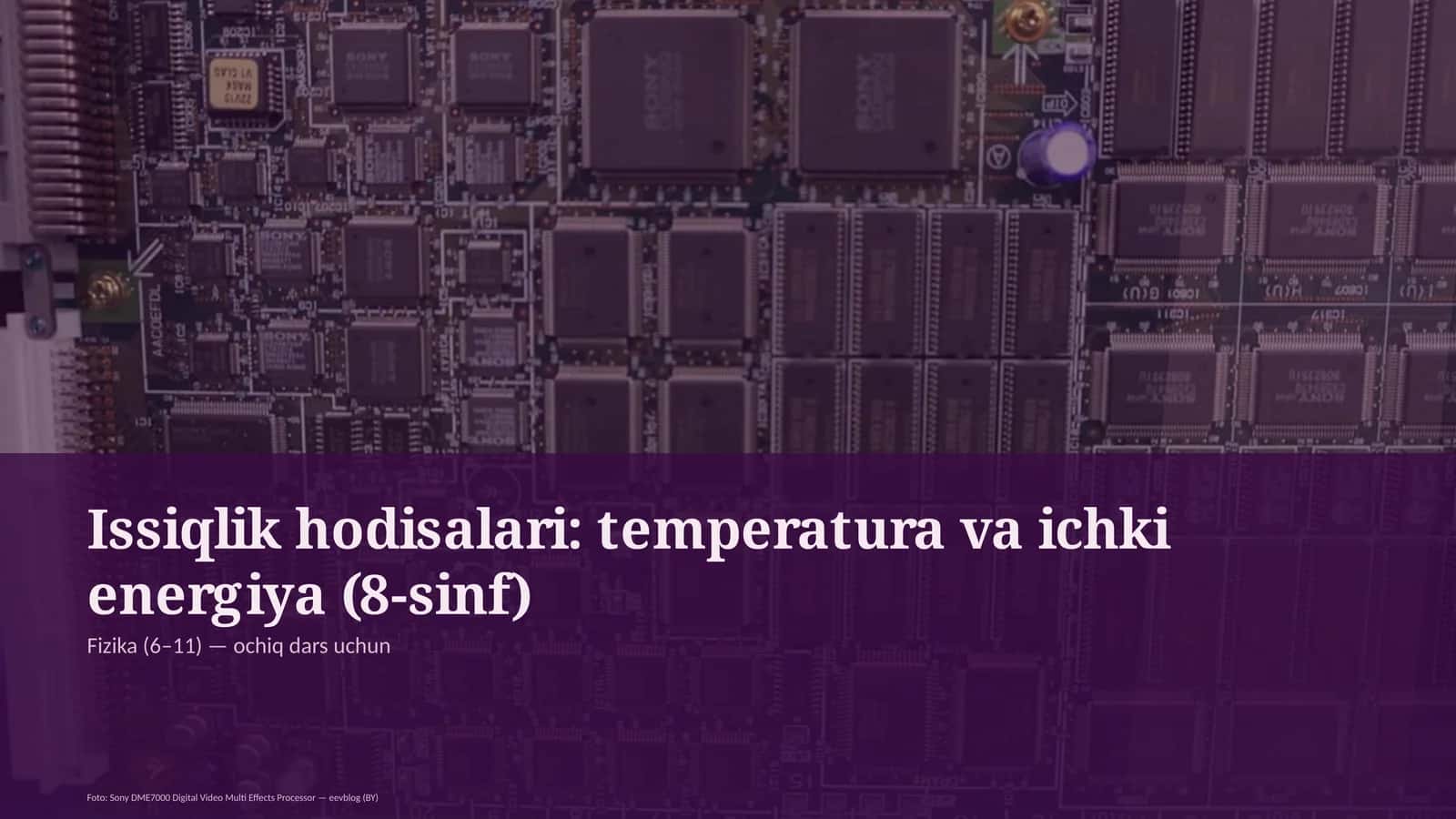 Issiqlik hodisalari: temperatura va ichki energiya (8-sinf)
