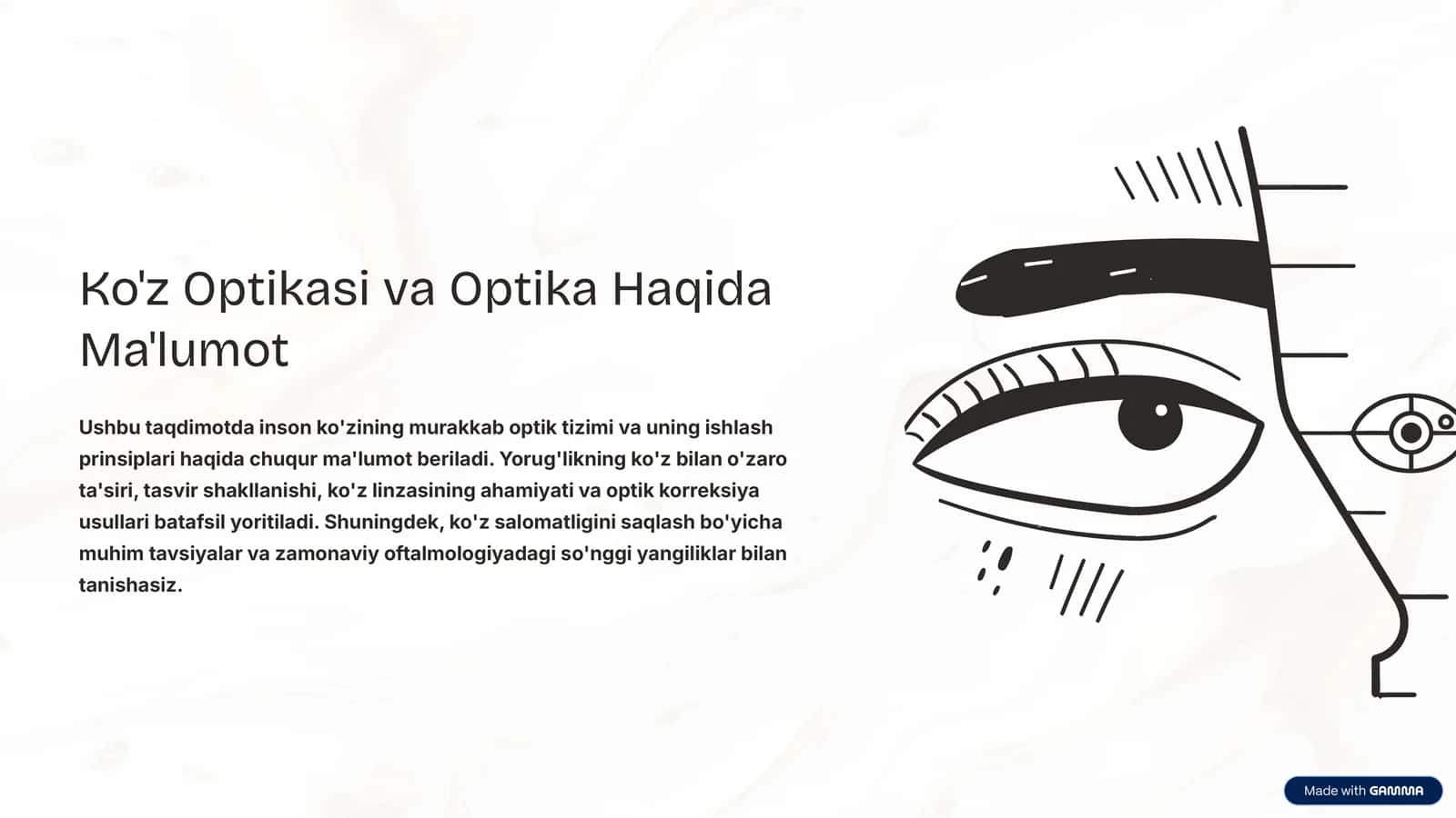 Ko'z Optikasi va Optika Haqida Ma'lumot