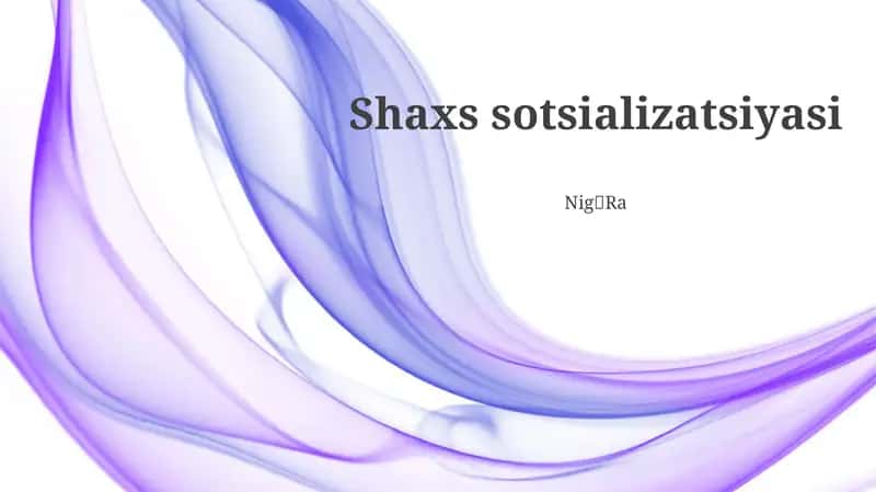Shaxs sotsializatsiyasi