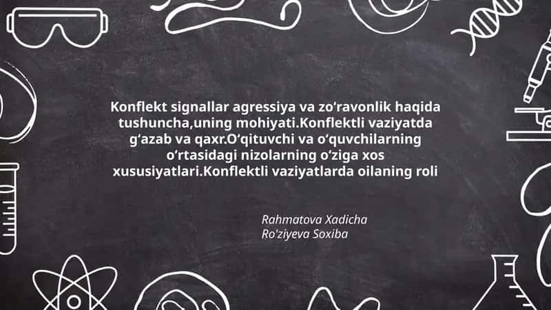 Konflekt signallar agressiya va zoʻravonlik haqida tushuncha