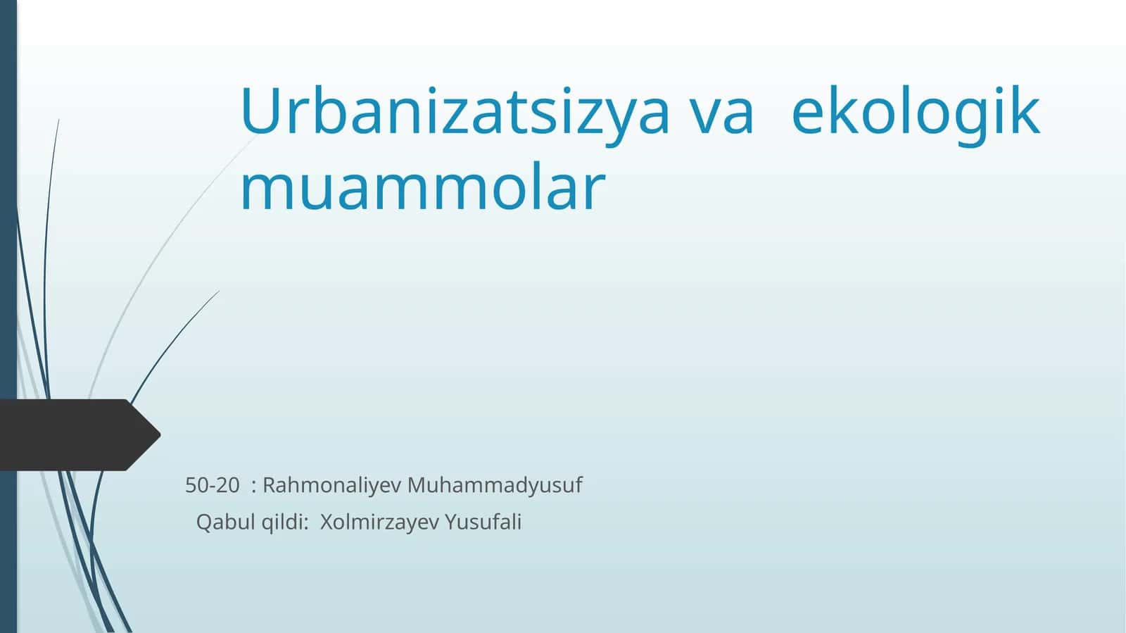 Shahar va urbanizatsiya ekologiyasi