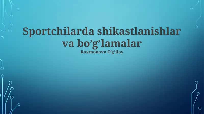 Sport jarohatlari va pay cho'zilishining asoslari
