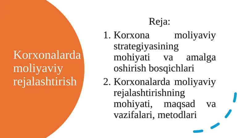 Korxonalarda moliyaviy rejalashtirish