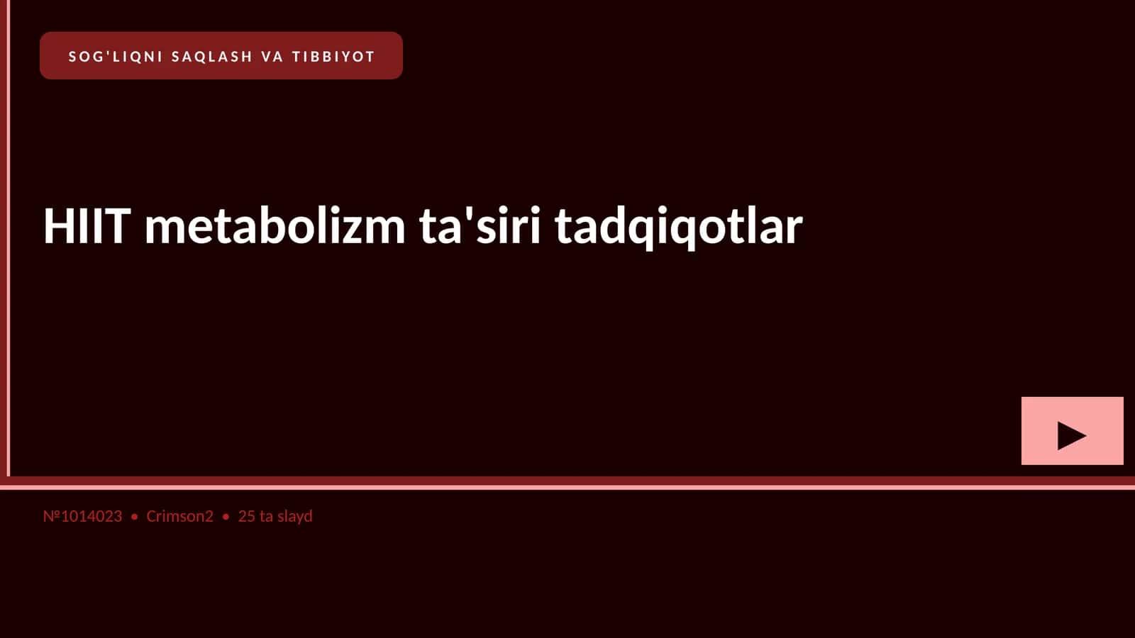 HIIT metabolizm ta'siri tadqiqotlar